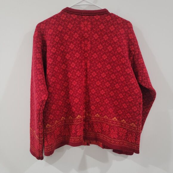 Nordic Design Womens Cardigan Size Medium Fair Isle Wool Regency Cozy Winter - Picture 3 of 9